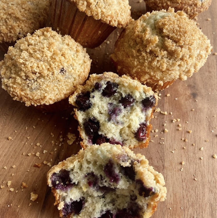 Beach vacation blueberry muffins
